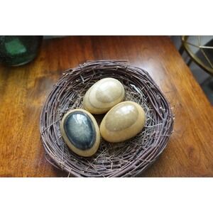 Decorative Stone Eggs‎ in Nest - Faux Bird Eggs - Easter Decor
